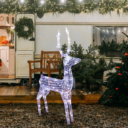 5ft Clear Acrylic Single Deer With 200 Lights Garden Elk Decoration hello-826