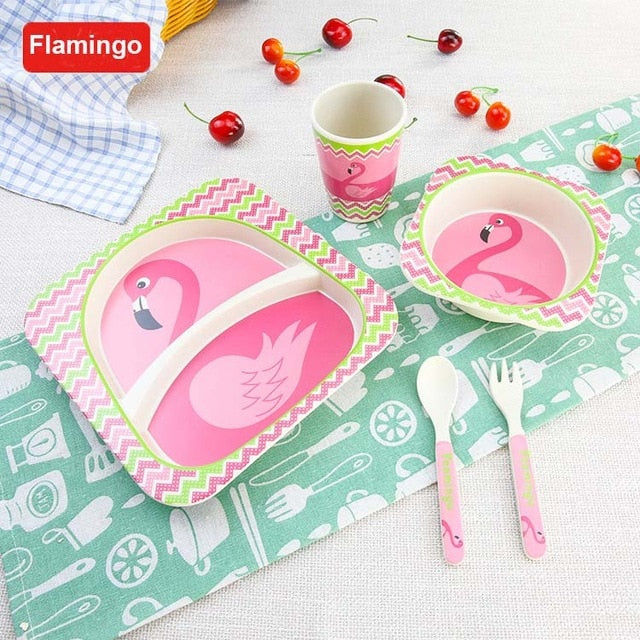 5pcs/set Baby Bamboo Tableware eprolo