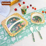 5pcs/set Baby Bamboo Tableware eprolo