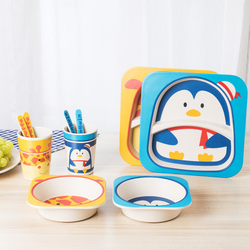 5pcs/set Baby Bamboo Tableware eprolo