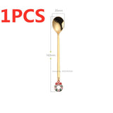 6 Piece Christmas Gift Set of Xmas Spoons in Stainless Steel Kitchen Essentials