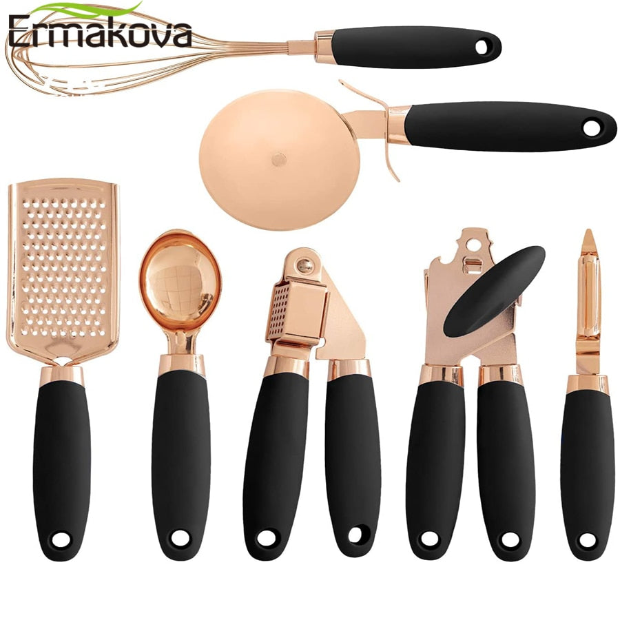7 Pcs Kitchen Gadgets Set 'Copper Coated' Stainless Steel Utensils eprolo