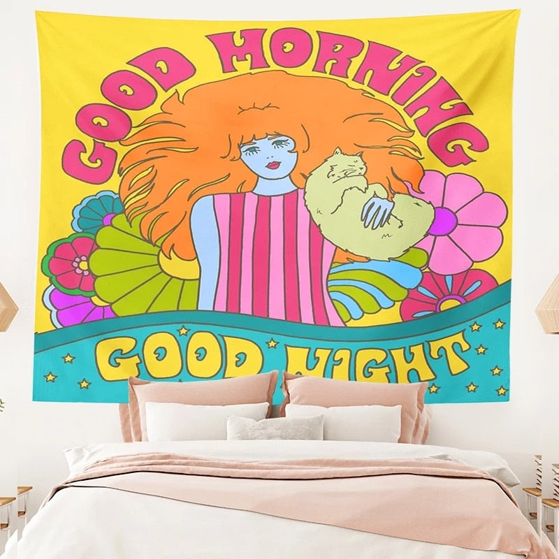 70s Psychedelic Tapestry Decor Print Kitchen Essentials