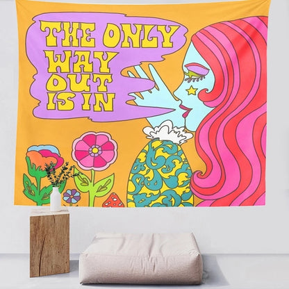 70s Psychedelic Tapestry Decor Print Kitchen Essentials