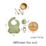 7Pcs/1Set Silicone Baby Feeding Bowl Kitchen Essentials