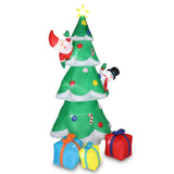 8ft with Snowman Santa Claus 3 Gift Boxes 9 String Lights Inflatable Garden Christmas Tree Decoration hello-826