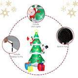 8ft with Snowman Santa Claus 3 Gift Boxes 9 String Lights Inflatable Garden Christmas Tree Decoration hello-826