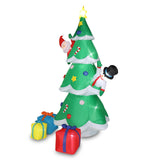 8ft with Snowman Santa Claus 3 Gift Boxes 9 String Lights Inflatable Garden Christmas Tree Decoration hello-826