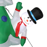 8ft with Snowman Santa Claus 3 Gift Boxes 9 String Lights Inflatable Garden Christmas Tree Decoration hello-826