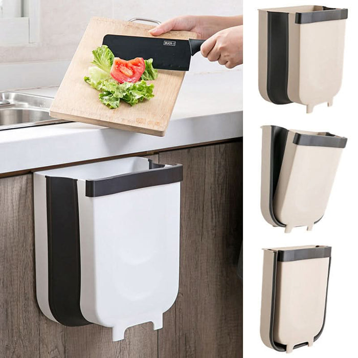 9L Wall Mounted Folding Waste Kitchen Bin Kitchen Essentials