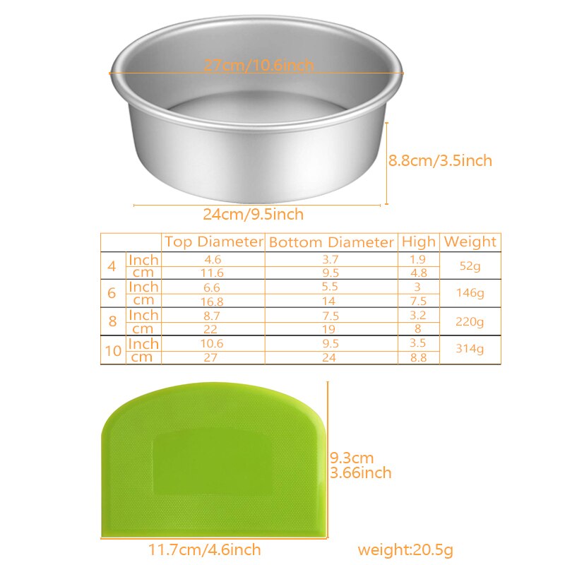 Aluminium Cake Mold Cake Pan Set 6/8/9/10 Inch Kitchen Essentials