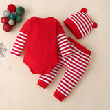 Baby Children's Christmas Long-Sleeved Three-Piece Romper Suit (Newborn) eprolo