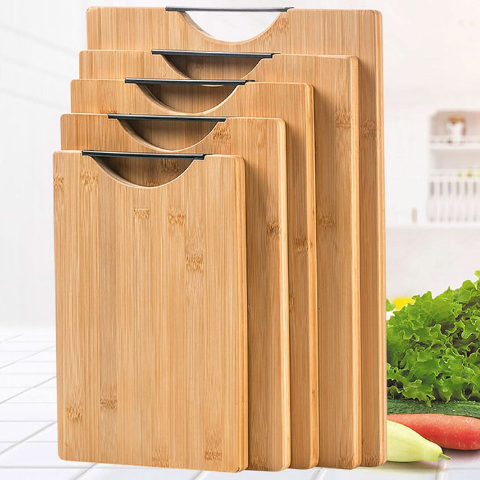 Bamboo Wood Cutting Board with Handle Kitchen Essentials