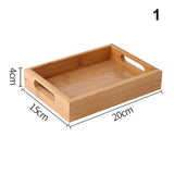 Bamboo Wooden Rectangular Tea Tray Kitchen Essentials