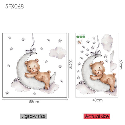 Bear Wall Stickers For Children's Rooms Kitchen Essentials