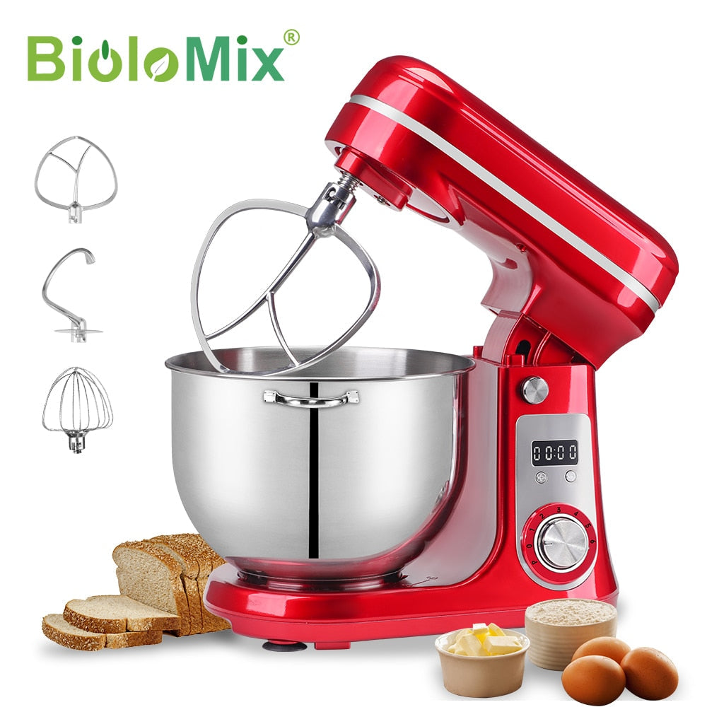 BioloMix 6L/5L Cake Stand Mixer, Countertop Mixer Kitchen Essentials