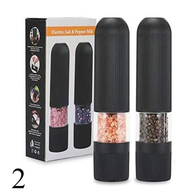 Black Electric Salt & Pepper Mill Set - Automatic Grinder Kitchen Essentials
