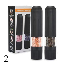 Black Electric Salt & Pepper Mill Set - Automatic Grinder Kitchen Essentials