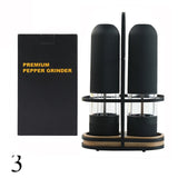 Black Electric Salt & Pepper Mill Set - Automatic Grinder Kitchen Essentials