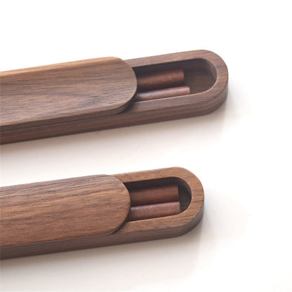 Black Walnut Wood Chopsticks Box Set eprolo