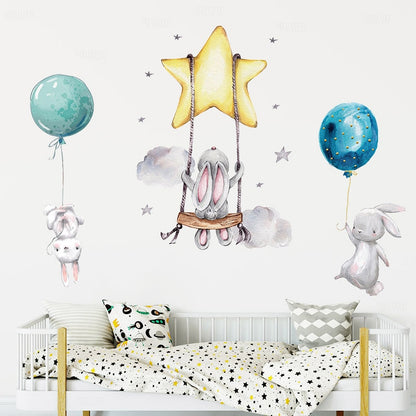 Bunny Baby Nursery Wall Stickers Kitchen Essentials