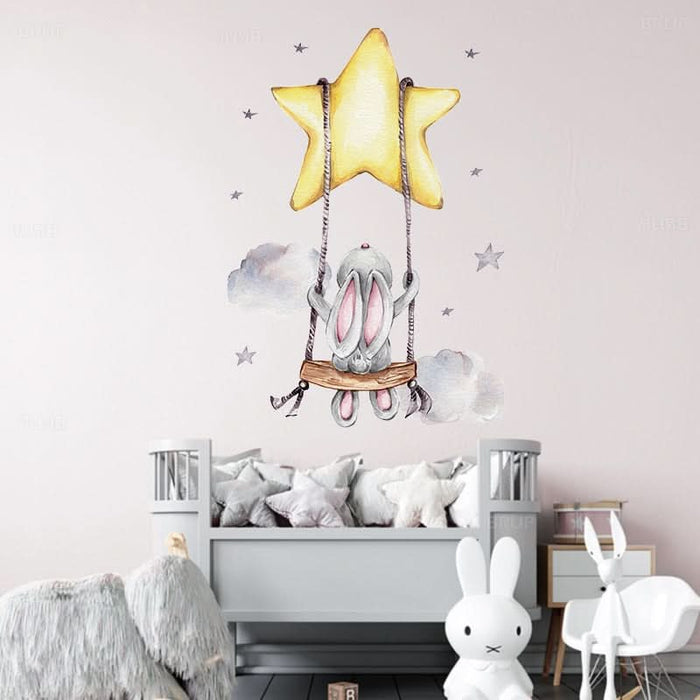Bunny Baby Nursery Wall Stickers Kitchen Essentials