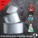 Cake Pan Set - 3 Pcs. Bakeware with Removable Base Kitchen Essentials