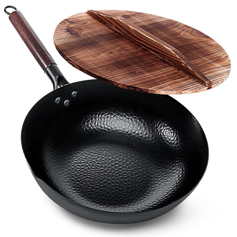 Carbon Steel Wok Pan 32cm Kitchen Essentials