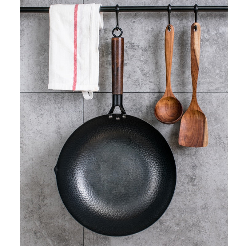 Carbon Steel Wok Pan 32cm Kitchen Essentials