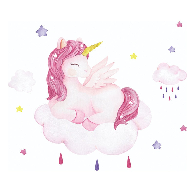 Cartoon Unicorn Wall Stickers for Baby Nursery Kitchen Essentials