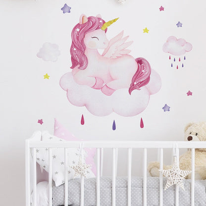Cartoon Unicorn Wall Stickers for Baby Nursery Kitchen Essentials