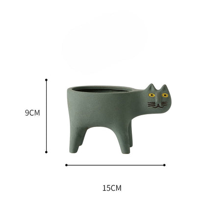 Ceramic Cat Plant Pot for the Kitchen Kitchen Essentials