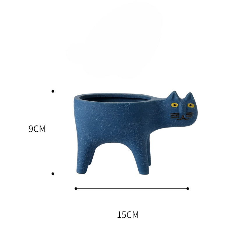 Ceramic Cat Plant Pot for the Kitchen Kitchen Essentials