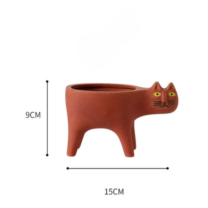 Ceramic Cat Plant Pot for the Kitchen Kitchen Essentials