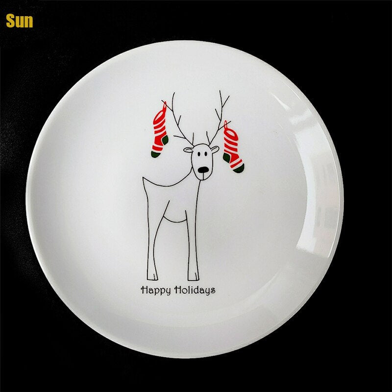 Ceramic Christmas Plates Kitchen Essentials