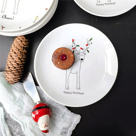 Ceramic Christmas Plates Kitchen Essentials