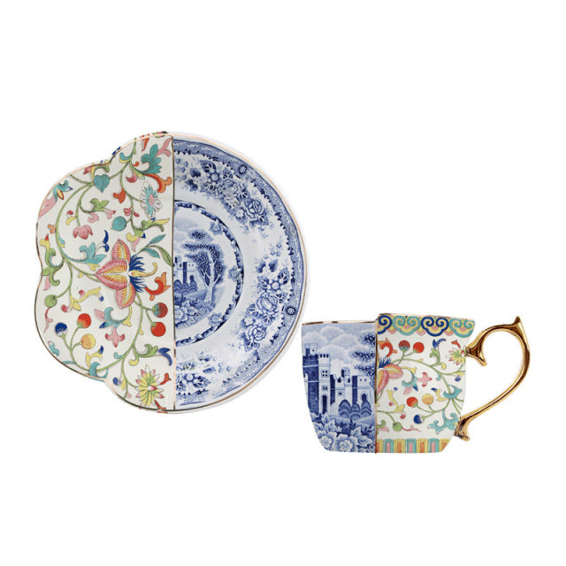 Ceramic Oriental Style Cup & Saucer Set Kitchen Essentials