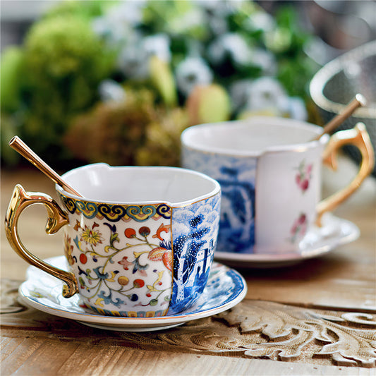 Ceramic Oriental Style Cup & Saucer Set Kitchen Essentials