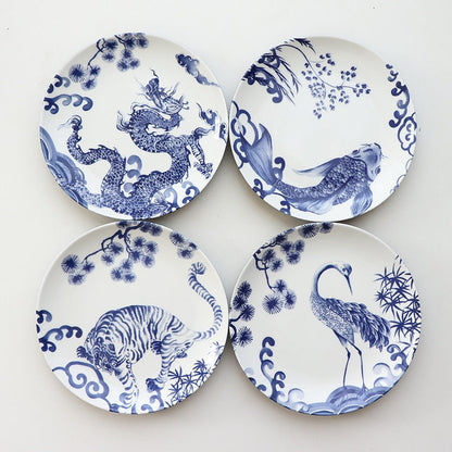 Chinese Ceramic Dinner Plates Blue And White Kitchen Essentials