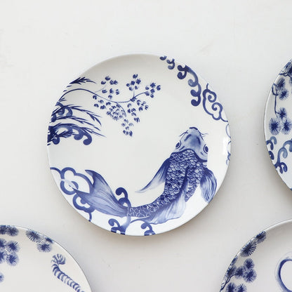 Chinese Ceramic Dinner Plates Blue And White Kitchen Essentials