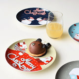 Christmas Ceramic Plate Plates Kitchen Essentials