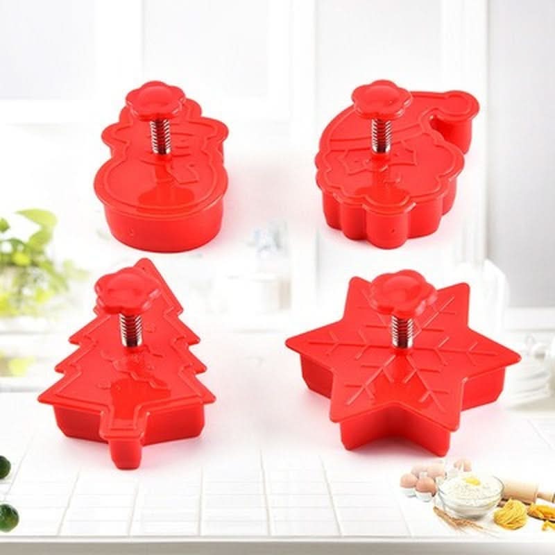 Christmas Cookie Mold 4PCS Set Kitchen Essentials