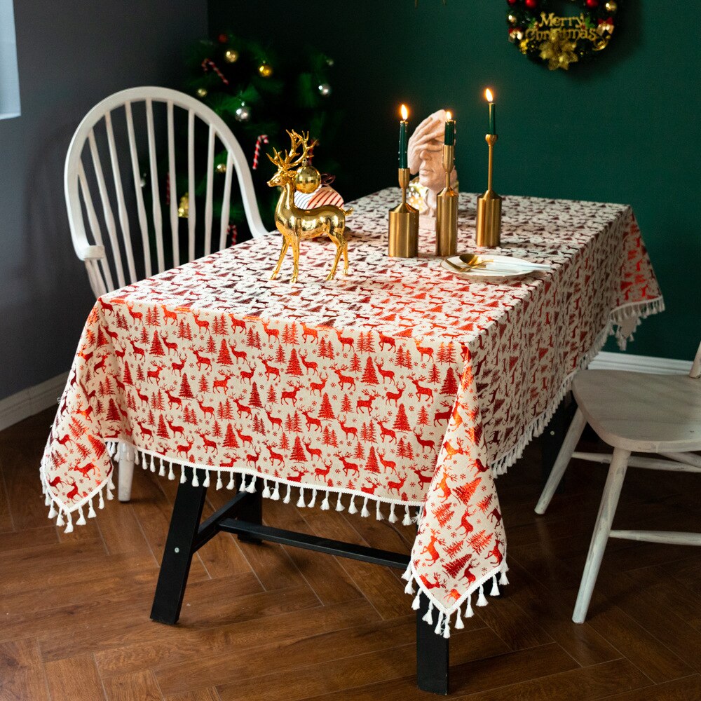 Christmas Decoration Tablecloth Kitchen Essentials