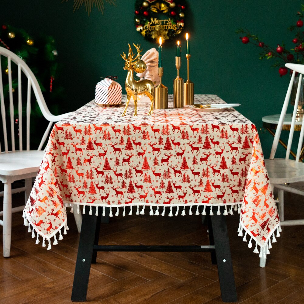 Christmas Decoration Tablecloth Kitchen Essentials