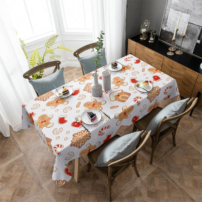 Christmas Gingerbread Waterproof Tablecloth Kitchen Essentials