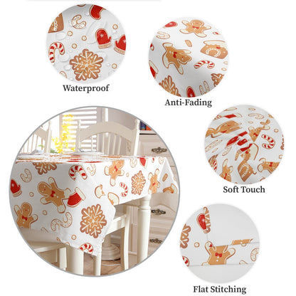 Christmas Gingerbread Waterproof Tablecloth Kitchen Essentials