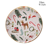 Christmas Theme Disposable Party Tableware Kitchen Essentials