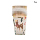 Christmas Theme Disposable Party Tableware Kitchen Essentials