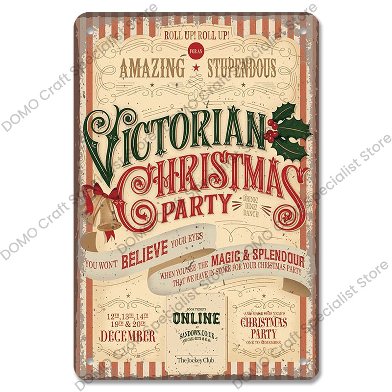 Christmas Vintage Metal Tin Signs Kitchen Essentials