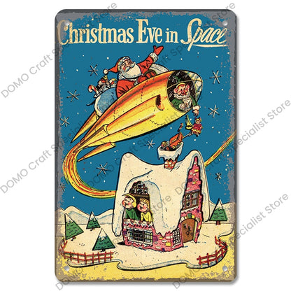 Christmas Vintage Metal Tin Signs Kitchen Essentials